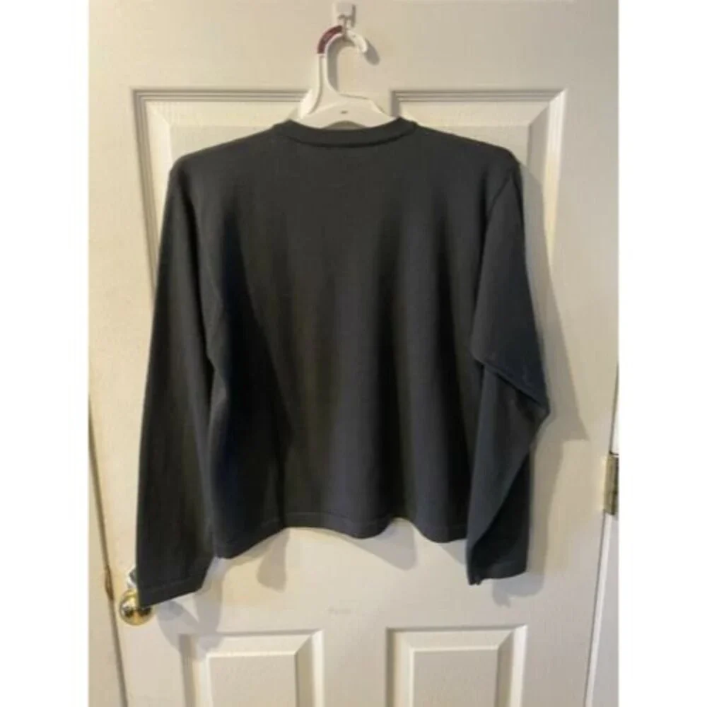 WILROY SPORT Cardigan Sweater Womens Sz M Gray Sequin Wool Glam Vintage *Flaw
